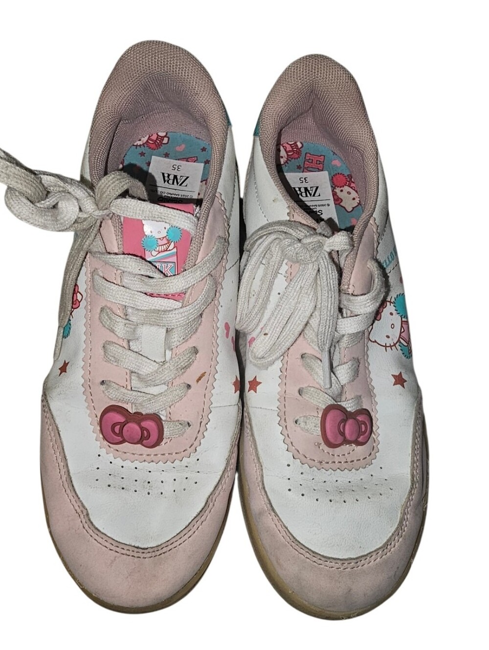 Zara Hello Kitty White and Light Pink Kids Sneakers with Character Accents
